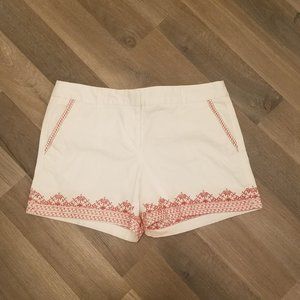 White Shorts with Embroidery